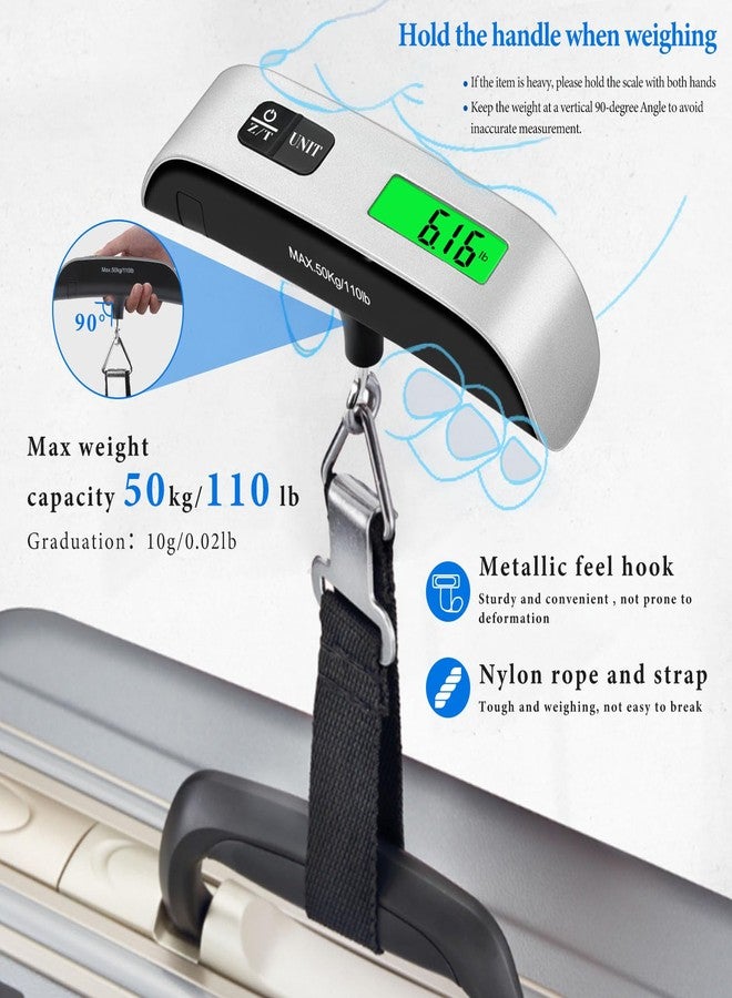 SOYOK Luggage Scale, 110lb Luggage Weight Scale with 4 Unit Switching Functions&LED Display, Luggage Scale Travel Digital for Weighing Luggage, Backpacks, Packages and Markets - Image 4